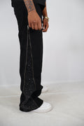 JEANS ZIP BRILLANTINI NERI