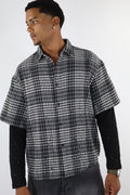 CAMICIA LAYERED QUADRI STRASS