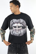 MAGLIA LONG SLEEVE STAMPA NERA