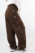 PANTALONI WIDE LEG BOTTONI