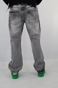JEANS GRIGIO WASHED STRASS