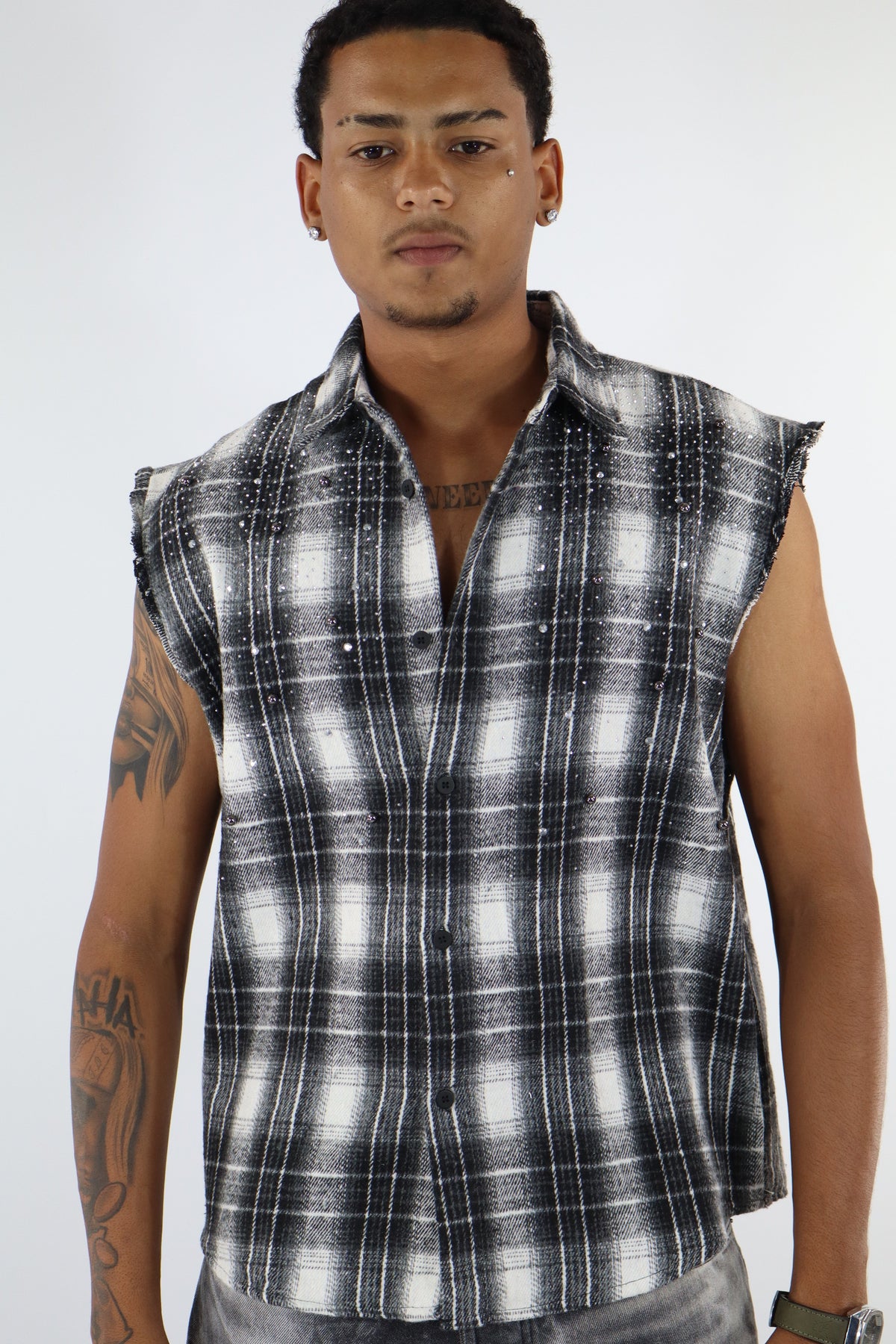 CAMICIA QUADRI STRASS
