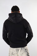 FELPA NERA ZIP STRASS