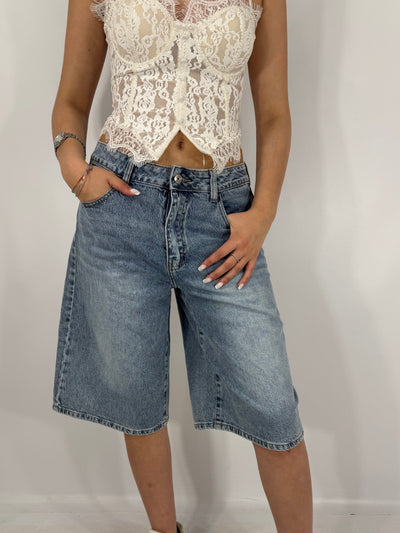 BERMUDA DENIM CRYSTAL ROSA