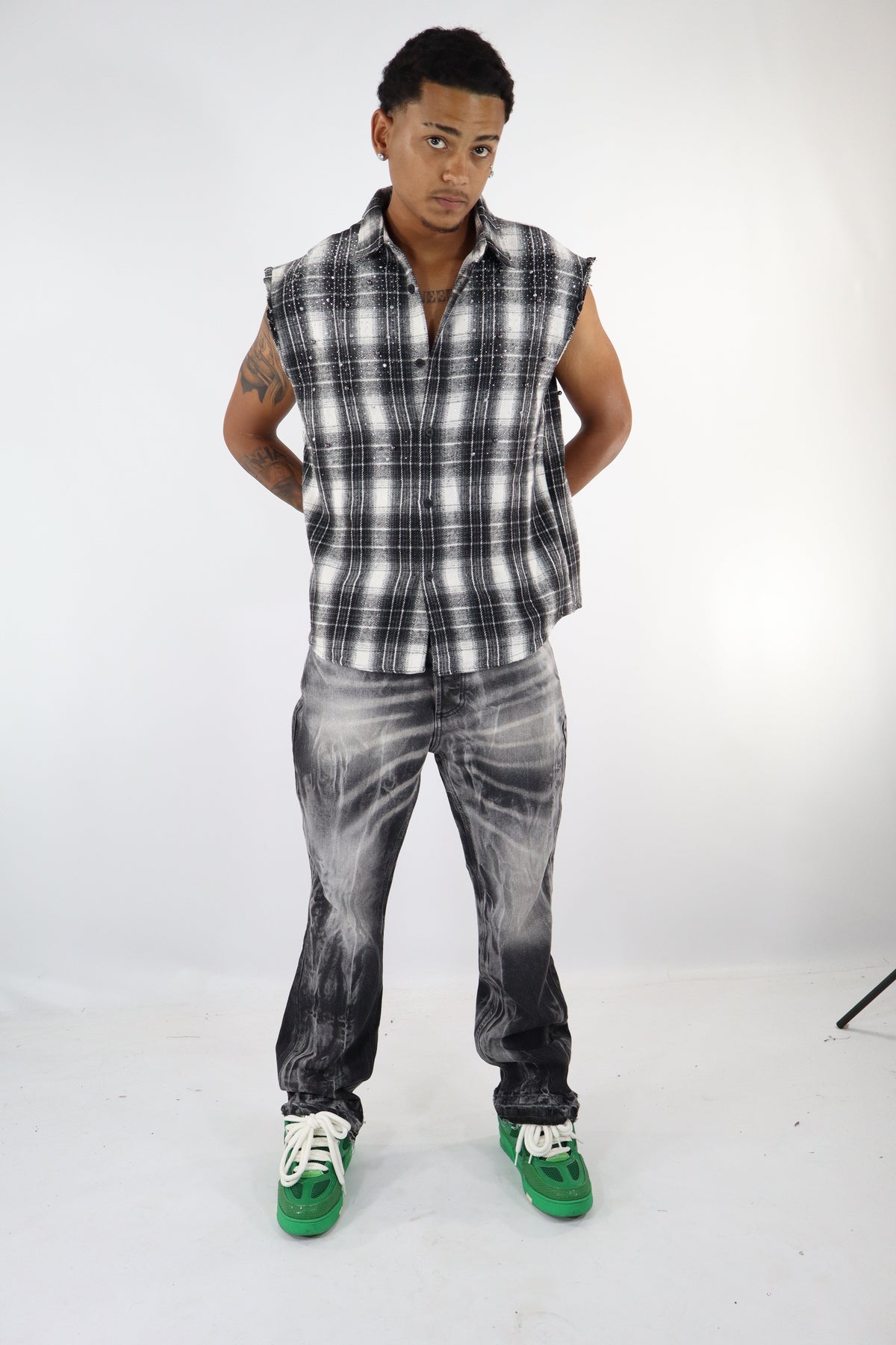 CAMICIA QUADRI STRASS