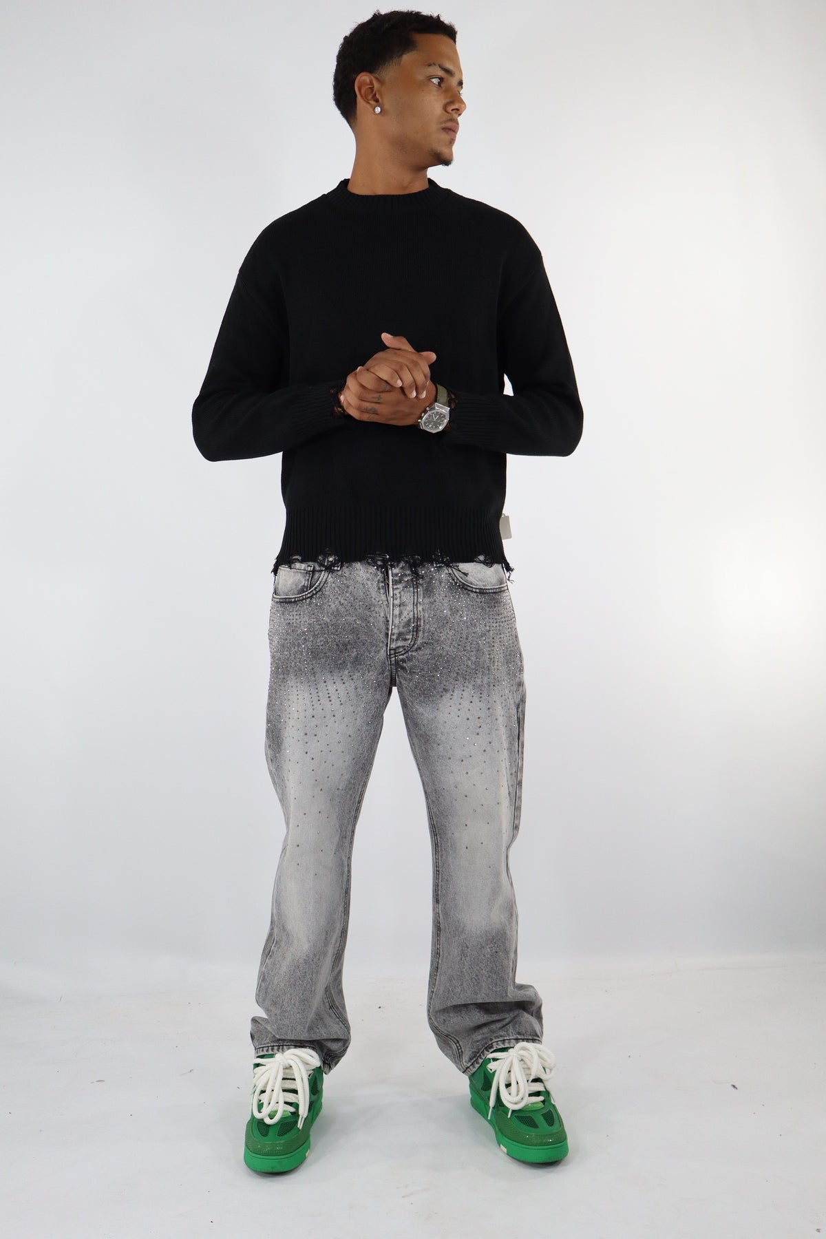 MAGLIONE CROP NERO