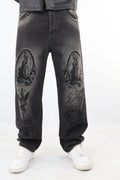 JEANS BAGGY STAMPA