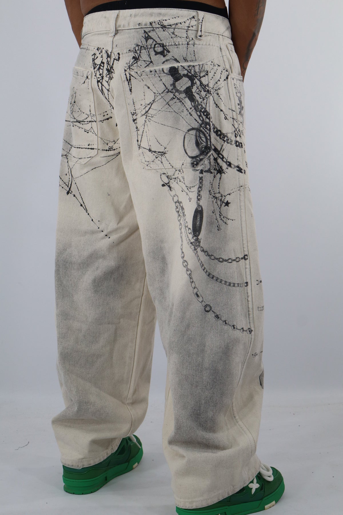 JEANS BAGGY BEIGE STAMPE