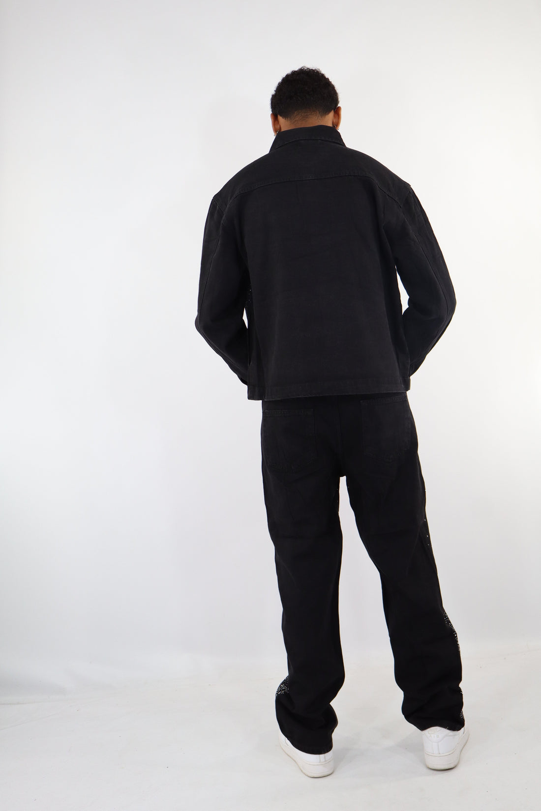 COORDINATO JEANS GLITTER NERO
