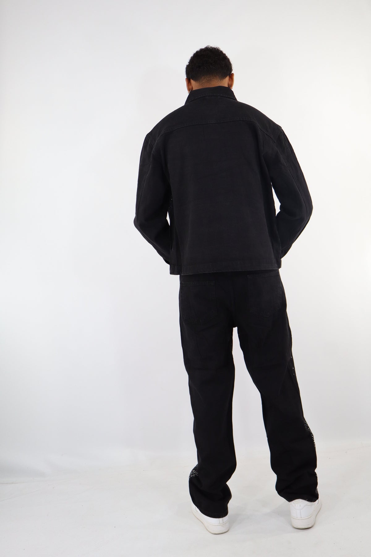 COORDINATO JEANS GLITTER NERO