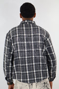 CAMICIA QUADRI STRASS GRIGIO