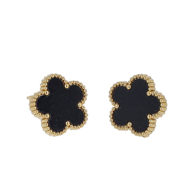 ORECCHINI GOLD FIORI - NERO